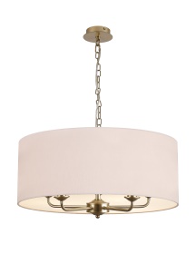 DK0982  Banyan 60cm 5 Light Pendant Champagne Gold, Nude Beige